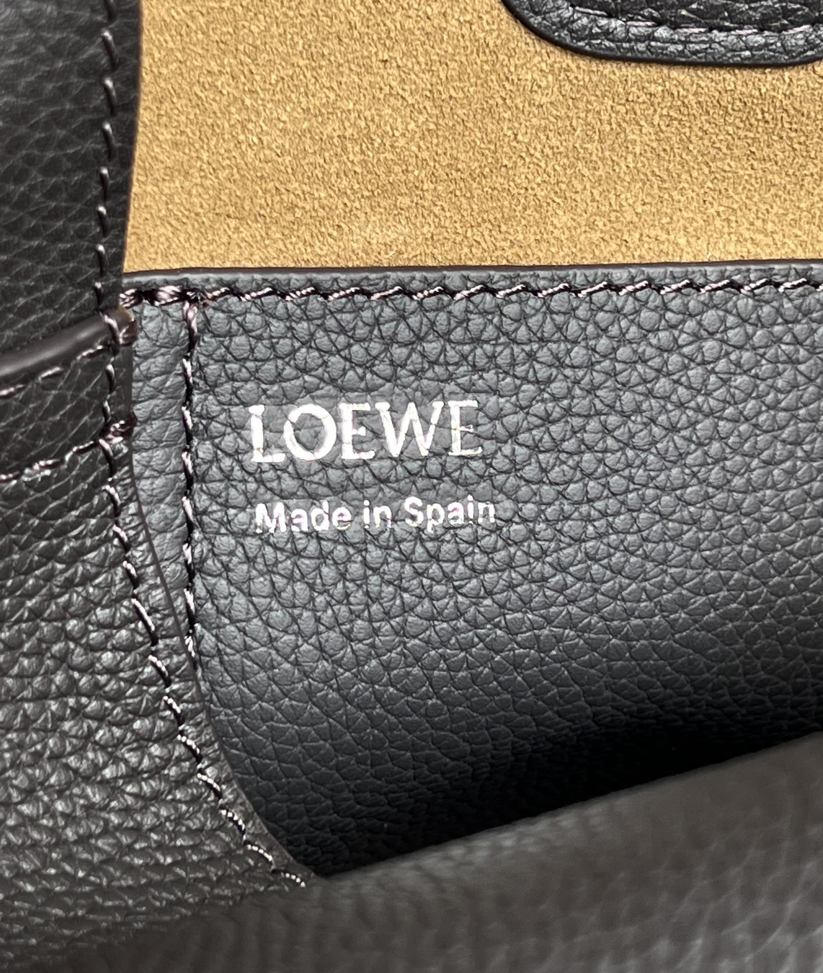 Loewe Mini Pebble Bucket Bag in Soft Grained Calfskin Black